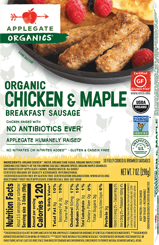 Products Breakfast Sausage Organic Chicken and Maple Breakfast